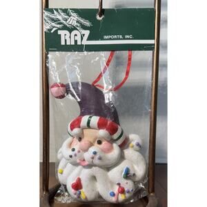 Raz‎ Imports Faux Frosting Candy Santa Ornament New Whimsical Colorful Holiday